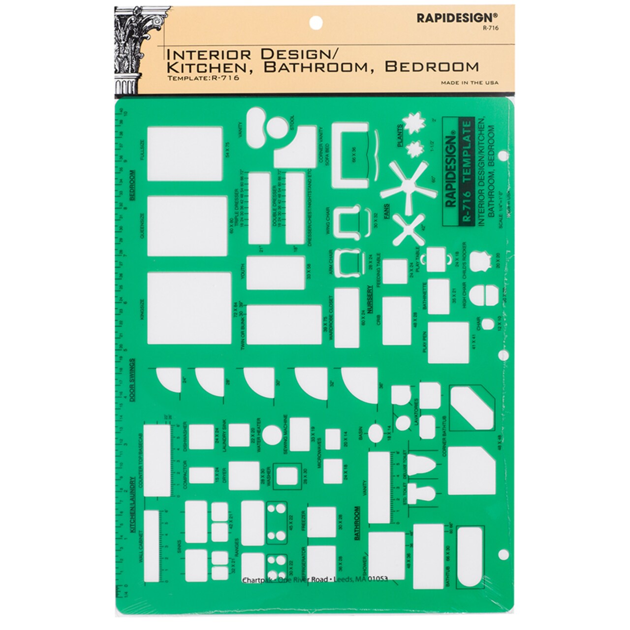 Rapidesign Interior Design Template for Kitchen/Bed/Bath, 1 Each